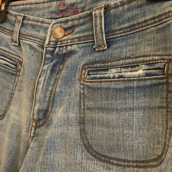 Cache wide leg, high waisted, stretch denim jeans size 6 - Picture 4 of 9
